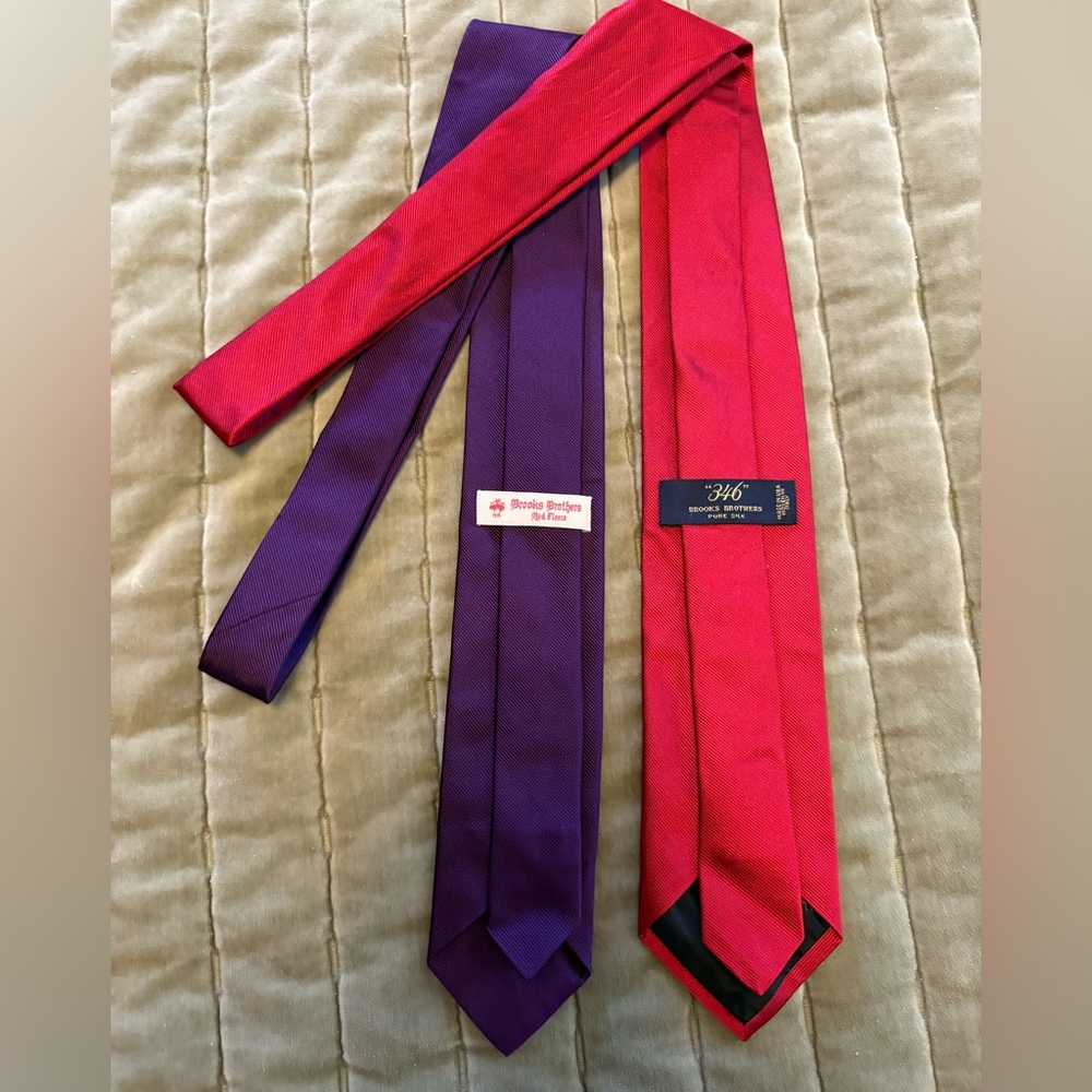 Brooks Brothers 100% Silk Red and Purple Ties